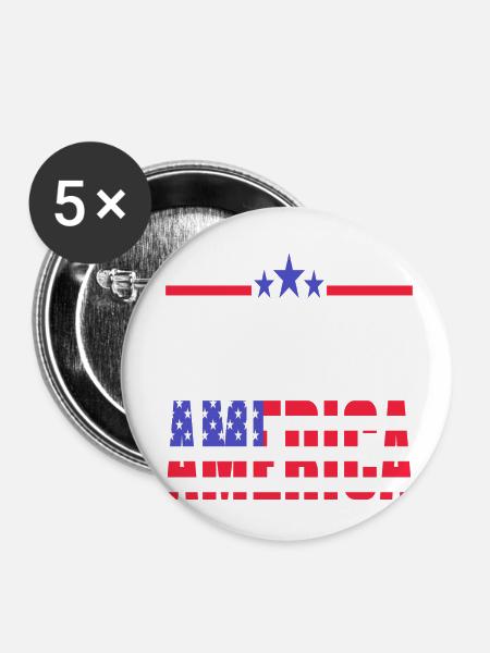 God Bless America - Buttons klein 25 mm (5er Pack) - Weiß