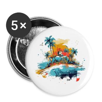 Tropical paradise - Buttons small 1''/25 mm (5-pack) - white - Front