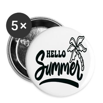 Hello Summer - Buttons klein 25 mm (5er Pack) - Weiß - Vorne
