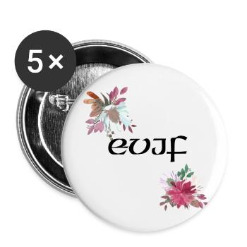 Evjf personnalisé - Lot de 5 petits badges (25 mm) - blanc - Devant
