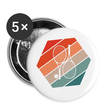 Tennis Sport Tennismatch Spruch - Buttons klein 25 mm (5er Pack) - Weiß - Vorne