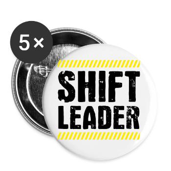 Chef de quart Shiftleader - Lot de 5 petits badges (25 mm) - blanc - Devant