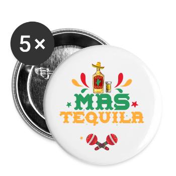 Mas Tequila Por Favor Party Cinco De Mayo - Buttons klein 25 mm (5er Pack) - Weiß - Vorne