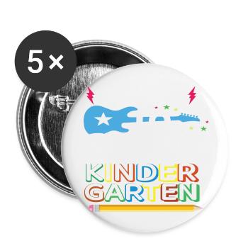 Jardin d’enfants Ready To Rock - Lot de 5 petits badges (25 mm) - blanc - Devant
