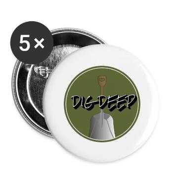 Creuser une pelle profonde - Lot de 5 petits badges (25 mm) - blanc - Devant