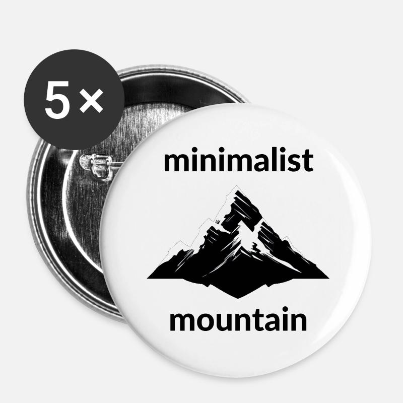 Minimalist Mountain - Buttons small 1''/25 mm (5-pack) - white