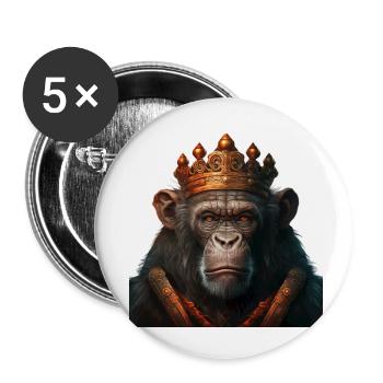 Majestic Ape - Lot de 5 petits badges (25 mm) - blanc - Devant