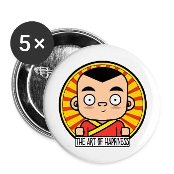 Happiness - Buttons klein 25 mm (5er Pack) - Weiß - Vorne