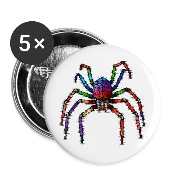 Une araignée comme des arthropodes aux couleurs vives - Lot de 5 petits badges (25 mm) - blanc - Devant