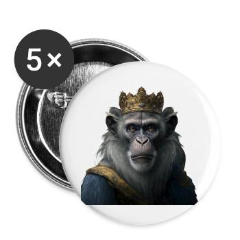 Royal Ape - Lot de 5 petits badges (25 mm) - blanc - Devant