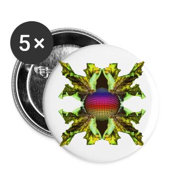 Leaf - Buttons small 1''/25 mm (5-pack) - white - Front