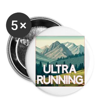 Ultra Laufen - Buttons klein 25 mm (5er Pack) - Weiß - Vorne