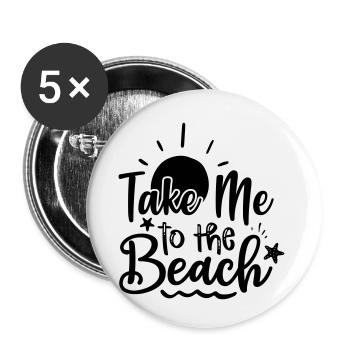 Take me to the beach - Buttons small 1''/25 mm (5-pack) - white - Front