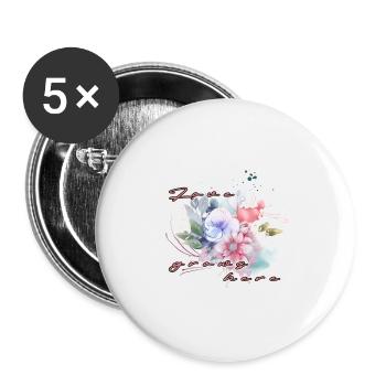 L’amour grandit ici - Lot de 5 petits badges (25 mm) - blanc - Devant