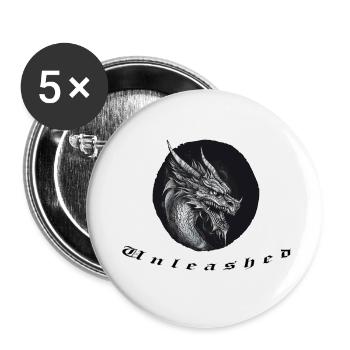 Unleashed - Buttons small 1''/25 mm (5-pack) - white - Front