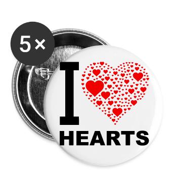 i love hearts 2 - Buttons small 1''/25 mm (5-pack) - white - Front
