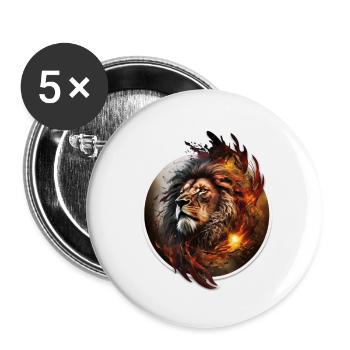 Leo intense gaze - Buttons small 1''/25 mm (5-pack) - white - Front