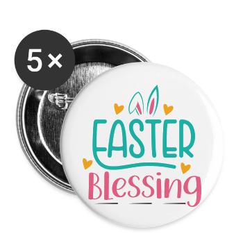 Happy Easter Easter Blessing - Buttons small 1''/25 mm (5-pack) - white - Front