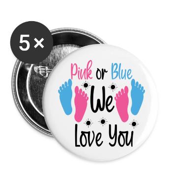 Schwangerschaft Baby Party Spruch - Buttons klein 25 mm (5er Pack) - Weiß - Vorne