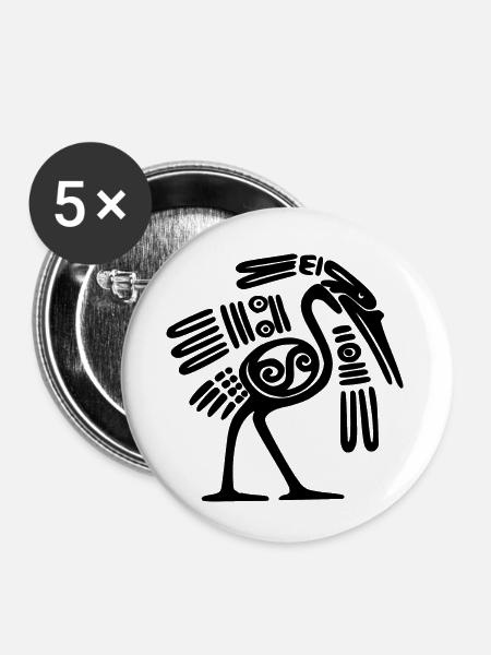 mexican bird - Buttons klein 25 mm (5er Pack) - Weiß