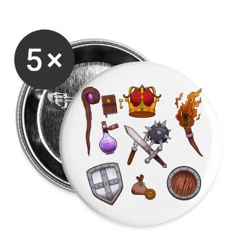 Fantasy Elements - Buttons small 1''/25 mm (5-pack) - white - Front