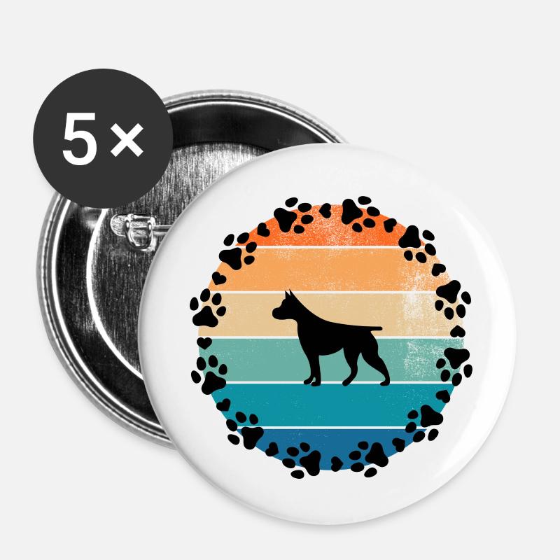 Dogs Sun Pitbull - Buttons small 1''/25 mm (5-pack) - white