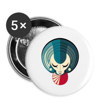 Abstract Widder - Buttons klein 25 mm (5er Pack) - Weiß - Vorne