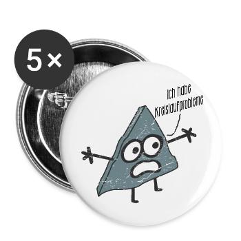 Dreieck hat Kreislaufprobleme - Mathematik - Buttons klein 25 mm (5er Pack) - Weiß - Vorne