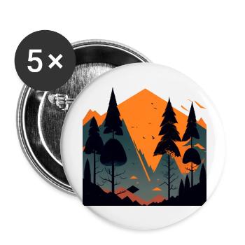 Einfache Landschaft - Buttons klein 25 mm (5er Pack) - Weiß - Vorne