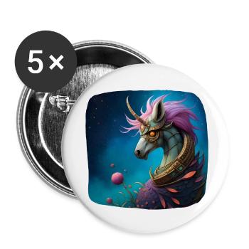 Mystical fantasy unicorn hybrid unicorn eagle - Buttons small 1''/25 mm (5-pack) - white - Front