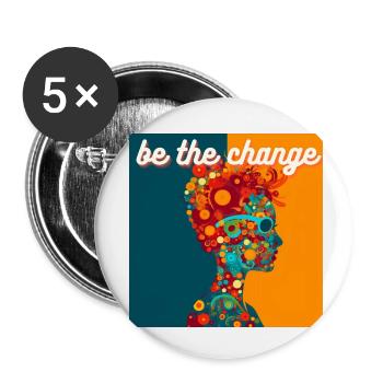 be the change - Buttons klein 25 mm (5er Pack) - Weiß - Vorne