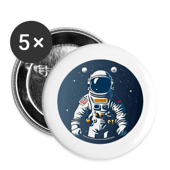 Astronaute - Lot de 5 petits badges (25 mm) - blanc - Devant