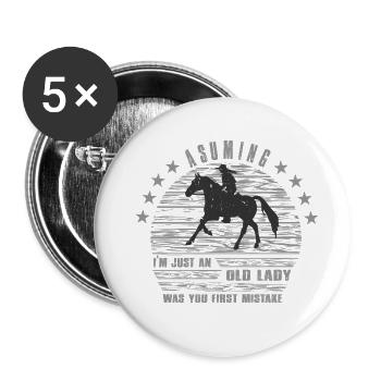 Schönes Reiten Pferde Spruch für Reiter - Buttons klein 25 mm (5er Pack) - Weiß - Vorne