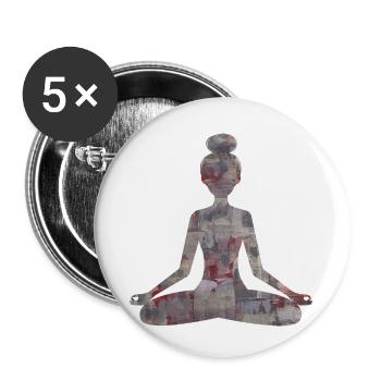 Meditierende Frau in rotem Farbverlauf - Buttons klein 25 mm (5er Pack) - Weiß - Vorne