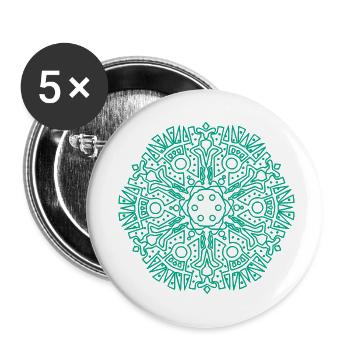 Maya Pattern - Buttons small 1''/25 mm (5-pack) - white - Front