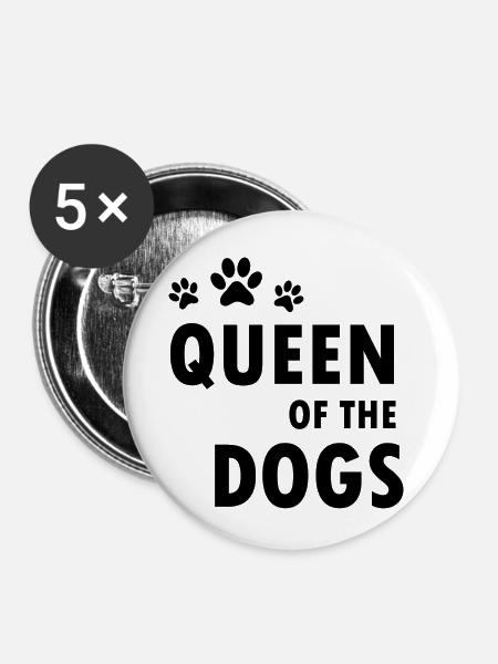 Dog Hund - Buttons klein 25 mm (5er Pack) - Weiß