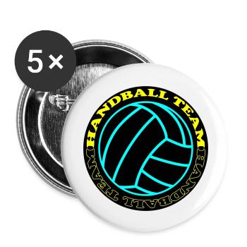 Équipe de handball 3 - Lot de 5 petits badges (25 mm) - blanc - Devant