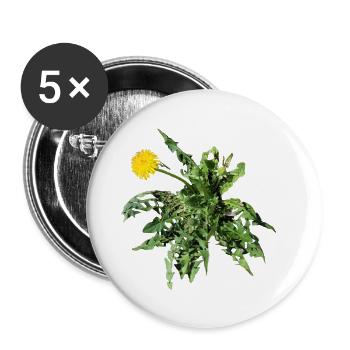 Löwenzahn - Buttons klein 25 mm (5er Pack) - Weiß - Vorne
