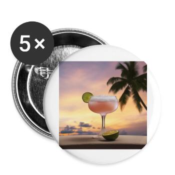 Cocktail 2 Geschenk - Buttons klein 25 mm (5er Pack) - Weiß - Vorne