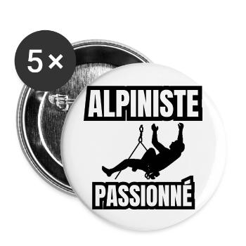alpiniste passionné - Lot de 5 petits badges (25 mm) - blanc - Devant