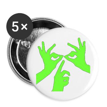 Illusion d’optique art psychédélique rétro formes sexe - Lot de 5 petits badges (25 mm) - blanc - Devant