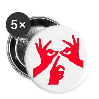Illusion d’optique art psychédélique rétro formes sexe - Lot de 5 petits badges (25 mm) - blanc - Devant