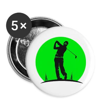 golf, golfing, vintage golf - Buttons small 1''/25 mm (5-pack) - white - Front