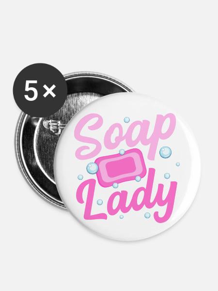 Soap Lady Soapmaker Soapmaking - Buttons klein 25 mm (5er Pack) - Weiß