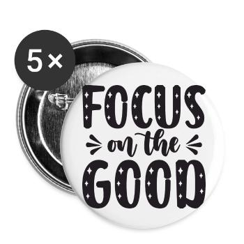 Focus on the Good - Buttons small 1''/25 mm (5-pack) - white - Front