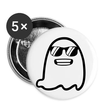 Fantôme - Lot de 5 petits badges (25 mm) - blanc - Devant