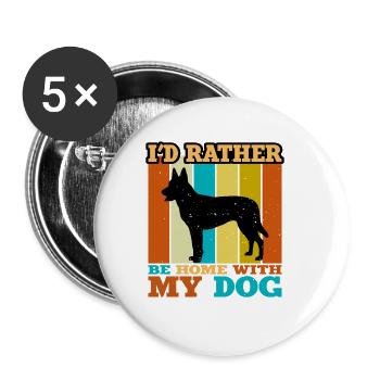 Holländischer Schäferhund Lover Silhouette Vintage Sonnenuntergang - Buttons klein 25 mm (5er Pack) - Weiß - Vorne