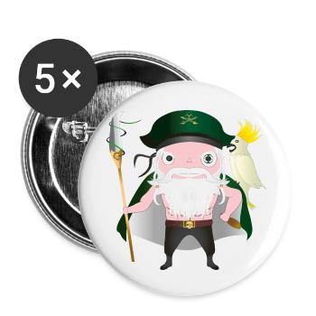 Capitaine Plank - Lot de 5 petits badges (25 mm) - blanc - Devant