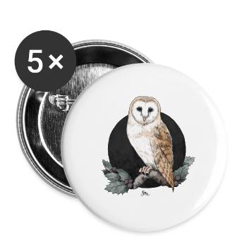 Barn owl before new moon - Buttons small 1''/25 mm (5-pack) - white - Front