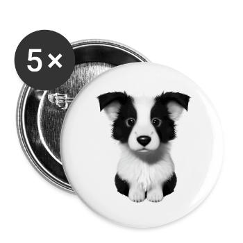 Border Collie Propriétaires de chiens Chiens Amoureux des chiens - Lot de 5 petits badges (25 mm) - blanc - Devant
